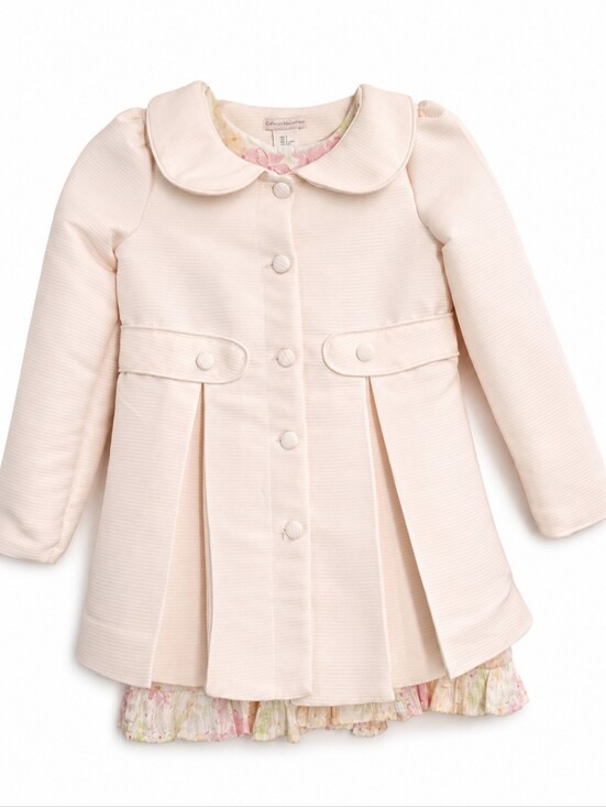 Catherine Malandrino Other - Catherine Malandrino Girls Pink Coat Dress Set Spring Floral Formal Outfit Sz 7